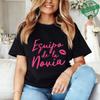 Spanish Bridal Wedding Engagement Party Shirts Rainbow Graphic Tees, Team Bride Squad Blouses Girl Bachelorette Hen Party Tops