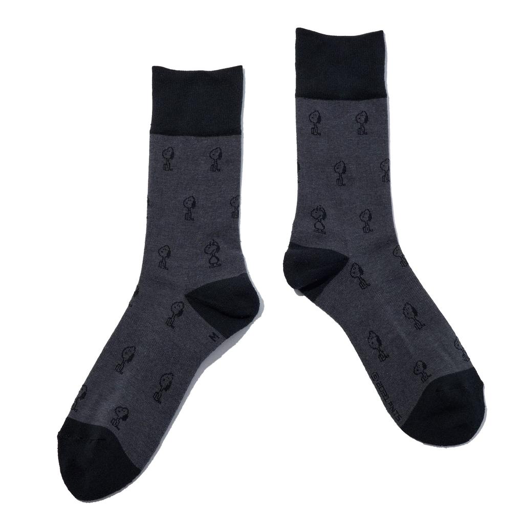 ChicStocks Snoopy Goods Snoopy Gift Socks Socks Made In Japan Line Pattern 13 X 10 Dark Gray X [CHICSTOCKS] <Official> Men's Women's (L, Black)