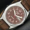 ВОССТАНОВЛЕННЫЕ ВИНТАЖНЫЕ МУЖСКИЕ ЧАСЫ SEIKO 5 AUTOMATIC JAPAN С КОРИЧНЕВЫМ ЦИФЕРБЛАТОМ a435129-2 R122-a435129