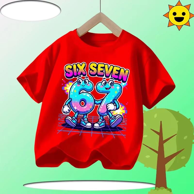Детская розовая футболка SIX SEVEN 67 с градиентным принтом, мягкий хлопок, милая футболка для девочекdf0174