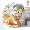 Chip and Dale Themed Automatic Opening and Closing Umbrella, Brightly Colored 8-rib Portable Umbrella, Suitable for Men and Women, A Perfect Gift for