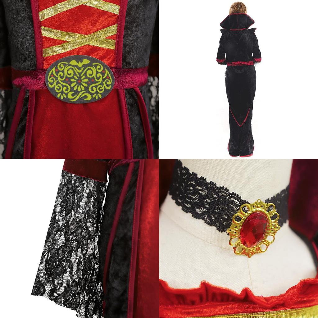 Girls Halloween Vampire Costume Spooky Cosplay Outfit For Dance