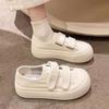 Ugly Cute Big Head Versatile Velcro Platform White Shoes Women's 2025 Spring New White Canvas Shoes Casual Shoes