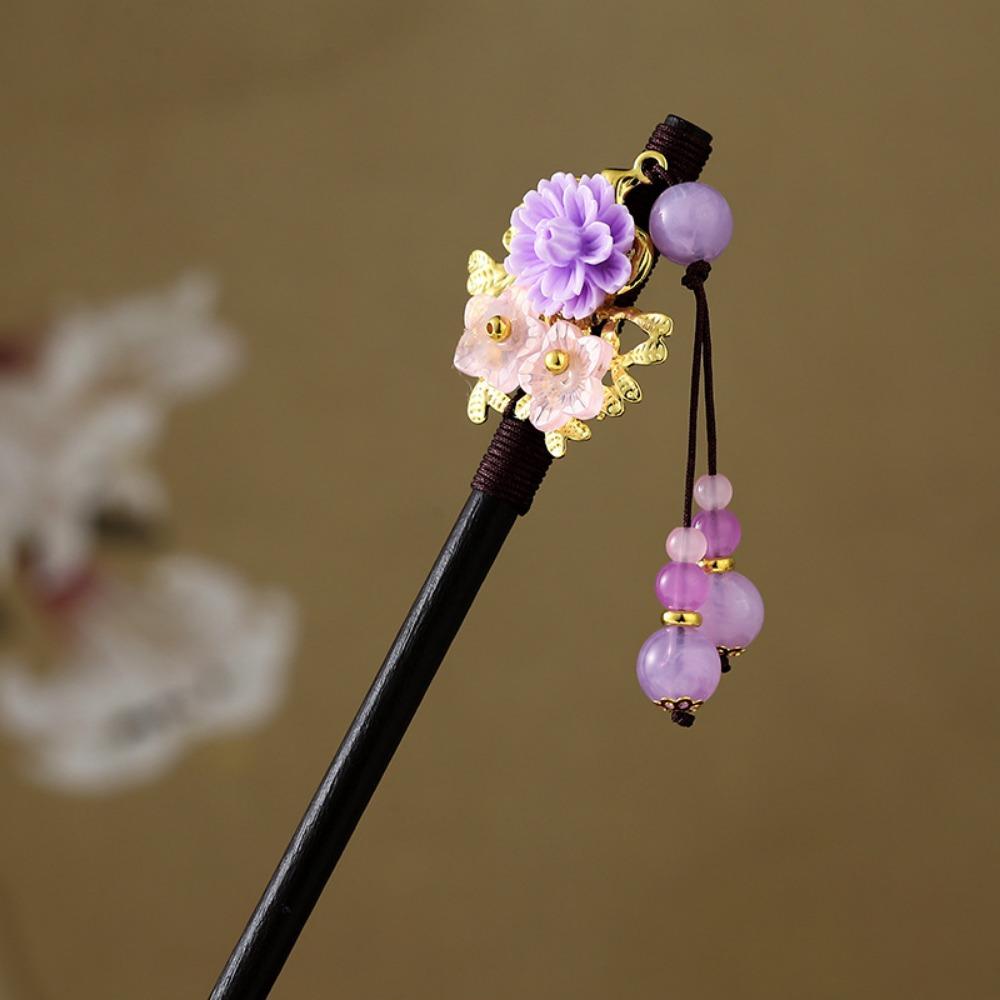 Handmade Wooden Hairpin Chinese Style Party Hair Bun Decorative Hair Chopsticks for Hanfu