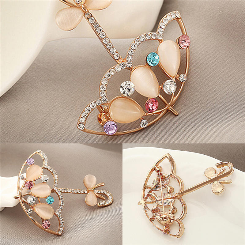 Брошь-зонтик с опалом и горным хрусталем, милые броши в корейском стиле для женщин