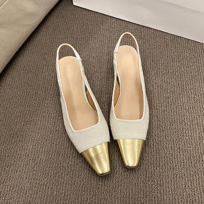 Мода Модные туфли с открытым носком и квадратным носком, женская обувь 2024 года, новые босоножки на среднем каблуке для женщин, туфли на высоком толстом каблуке для женщин