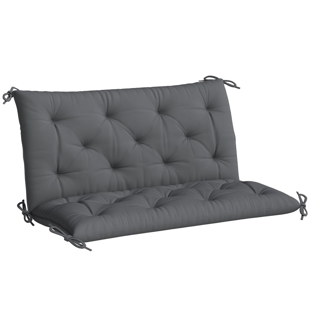 Bench Cushion Water-Repellent Seat Cushion Backrest Cushion 100 x 98 x 8 cm Dark Gray Garden Bench Hollywood Swing