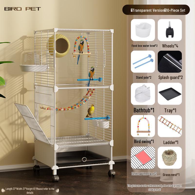 Роскошная большая клетка для птиц для какариков, волнистых попугайчиков, попугаев с гнездовым ящиком
