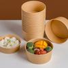 10 штук одноразовых крафтовых бумажных мисок с крышками, термостойкий и герметичный дизайн, идеально подходят для кейтеринга и домашнего использования