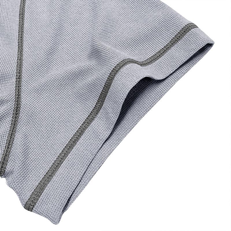Men S Henley Waffle Knit Short Sleeve T Shirt Basic Casual Pullover