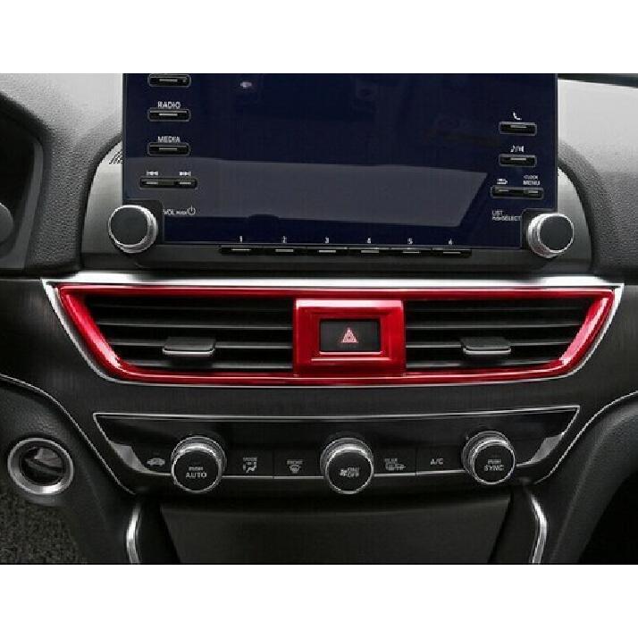 Fit For Honda Accord 10th 2018- Red ABS Central Console Air Outlet Vent Trim