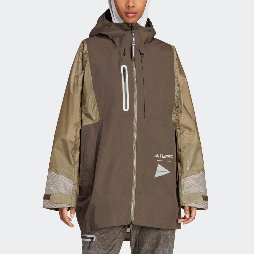 Adidas Terrex X и Wander Collaboration SS23 цветные блоки уличная водонепроницаемая куртка с капюшоном женские куртки темно-оливково-зеленый HR7145