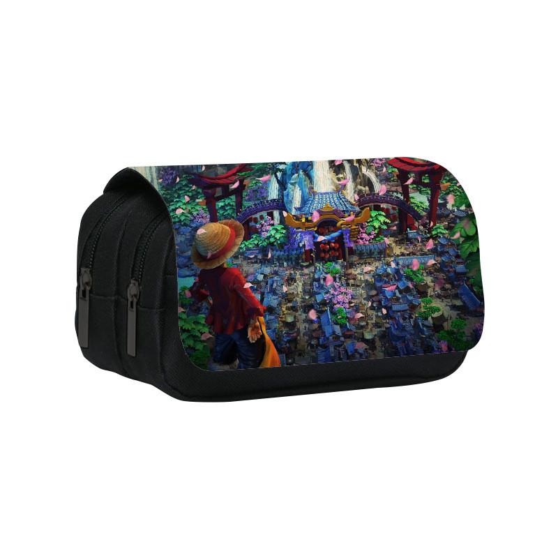 One Piece Large Capacity Double Layer Stationery Bag With Durable Nylon Material