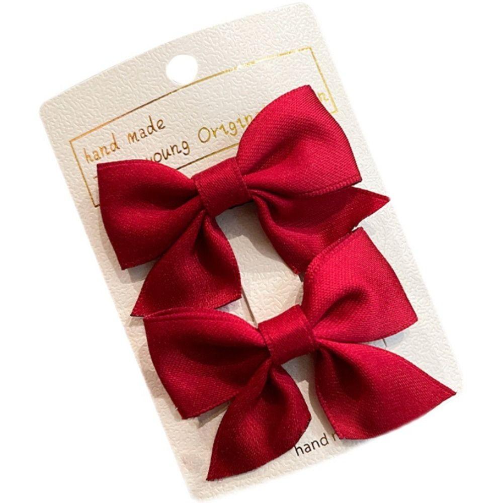 Soild Color Hair Bow Barrettes Bowknot Baby Hairpins Cute Children Headwear Sweet Little Girl