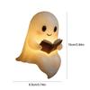 Cute Ghost Reading Lamp Halloween LED Night Light Spooky Table Lamp Desk Light For Bedroom Study Book Lovers Halloween Ornament