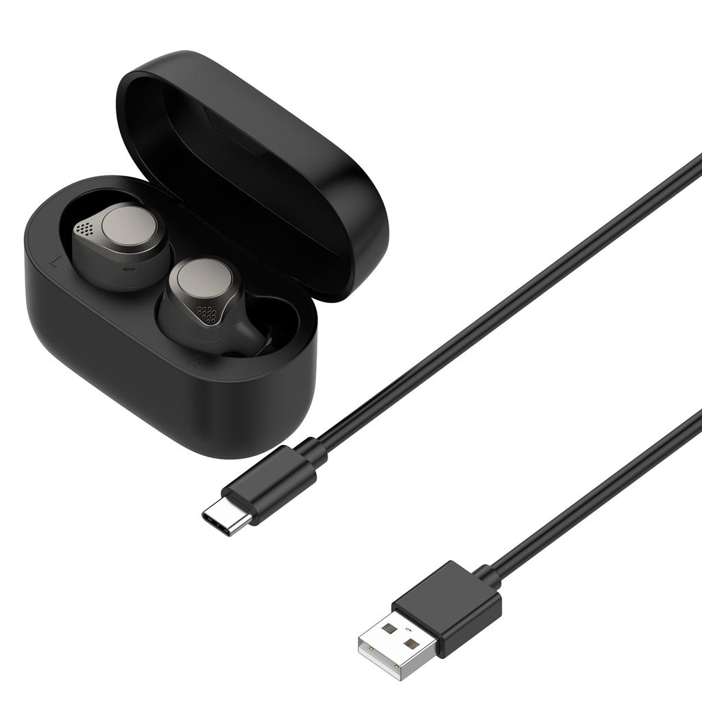 Earphones Charging Case for Jabra Elite 75t/Active 75t Bluetooth-compatible Wireless Earbuds Charger Box with USB Cable