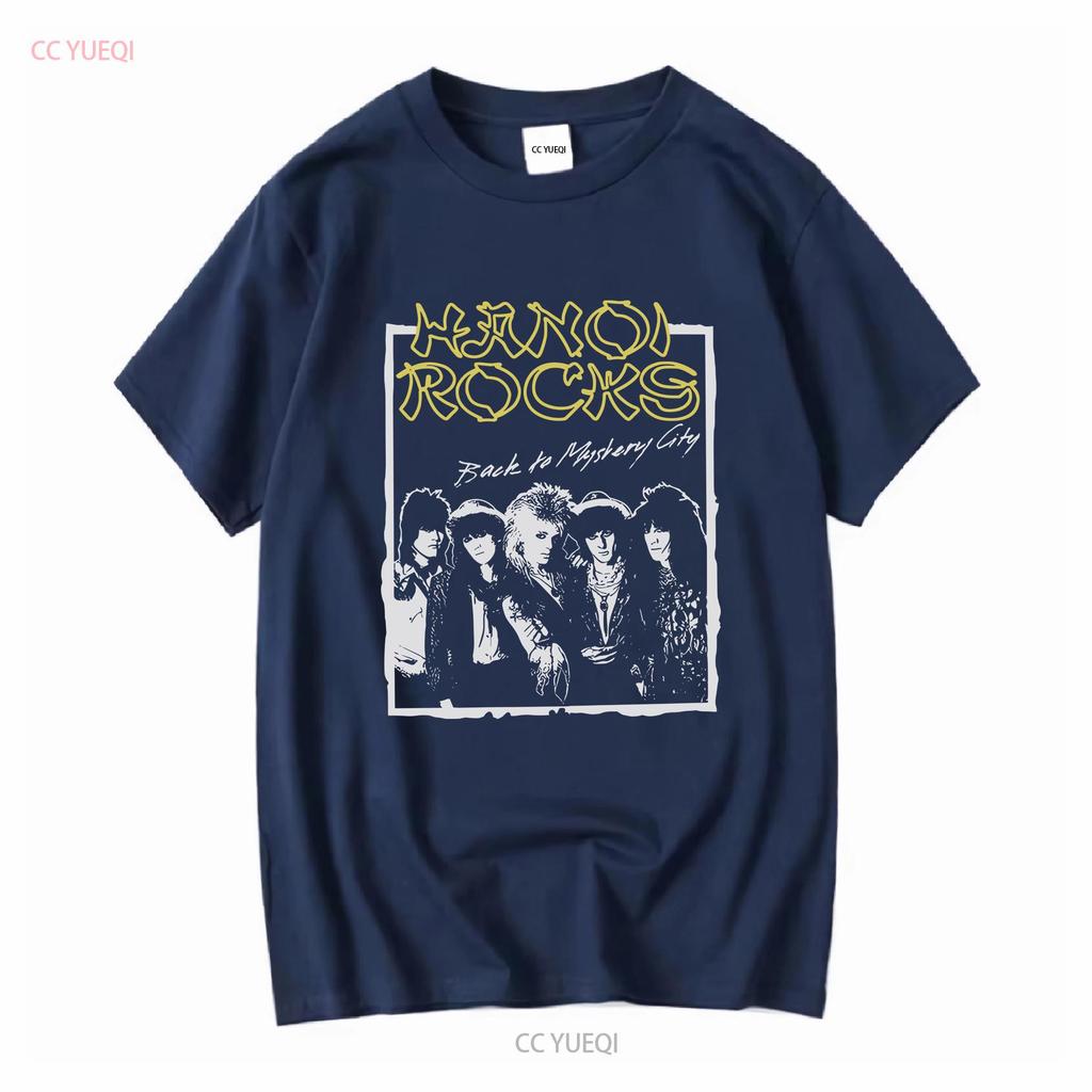 Hanoi Rocks Футболка мужская Back To Mystery City с длинным или коротким рукавом винтажная Стирка с эффектом потертости Дышащая Мягкая