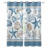 Marine Coral Shell Starfish Blue Series Blackout Curtains For Living Room Bedroom Printed Window Treatment Drapes Home Decor