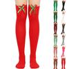 Women's Bowknot Christmas Stockings Over-the-Knee Socks