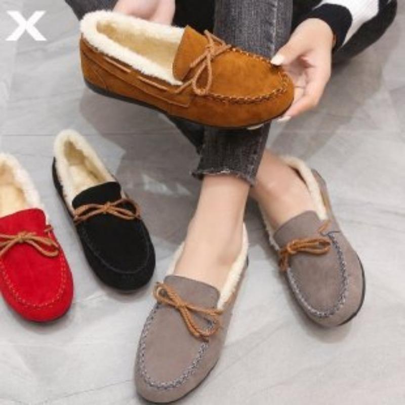 Mao Mao Cotton Shoes Women's New Winter Casual Women's Piled Thickened Cotton Shoes Warm Doudou Single Shoes Women
