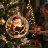 Transparent Christmas Spheres Light Up Ball Ornaments Santa/Angel/Granny Reading Book Hanging Decoration Glowing Thoughtful Holiday Souvenirs Clear