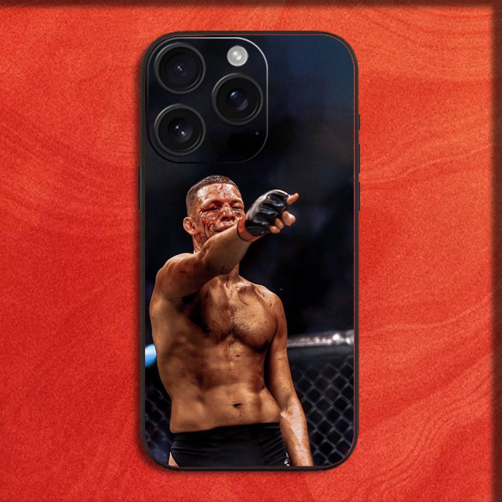 Чехол для телефона N-Nate D-Diaz для iPhone 16,15,14,13,12,11,Pro,XS,Max,XR,Plus,E,Mini Черный Ударопрочный Чехол