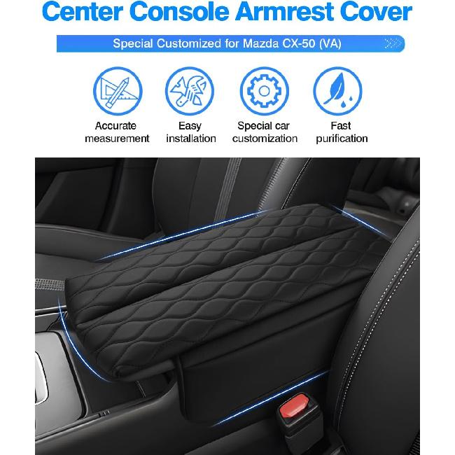 Накладка на центральную консоль Autorder для 2023 2024 2025 Mazda CX-50 CX50 Аксессуары Чехол на подлокотник Кожаная подушка подлокотника Защита от царапин с