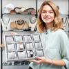 12 Adjustable Compartments Jewelry Display Trays Flannel Bracelet Display Tray  Necklace Display
