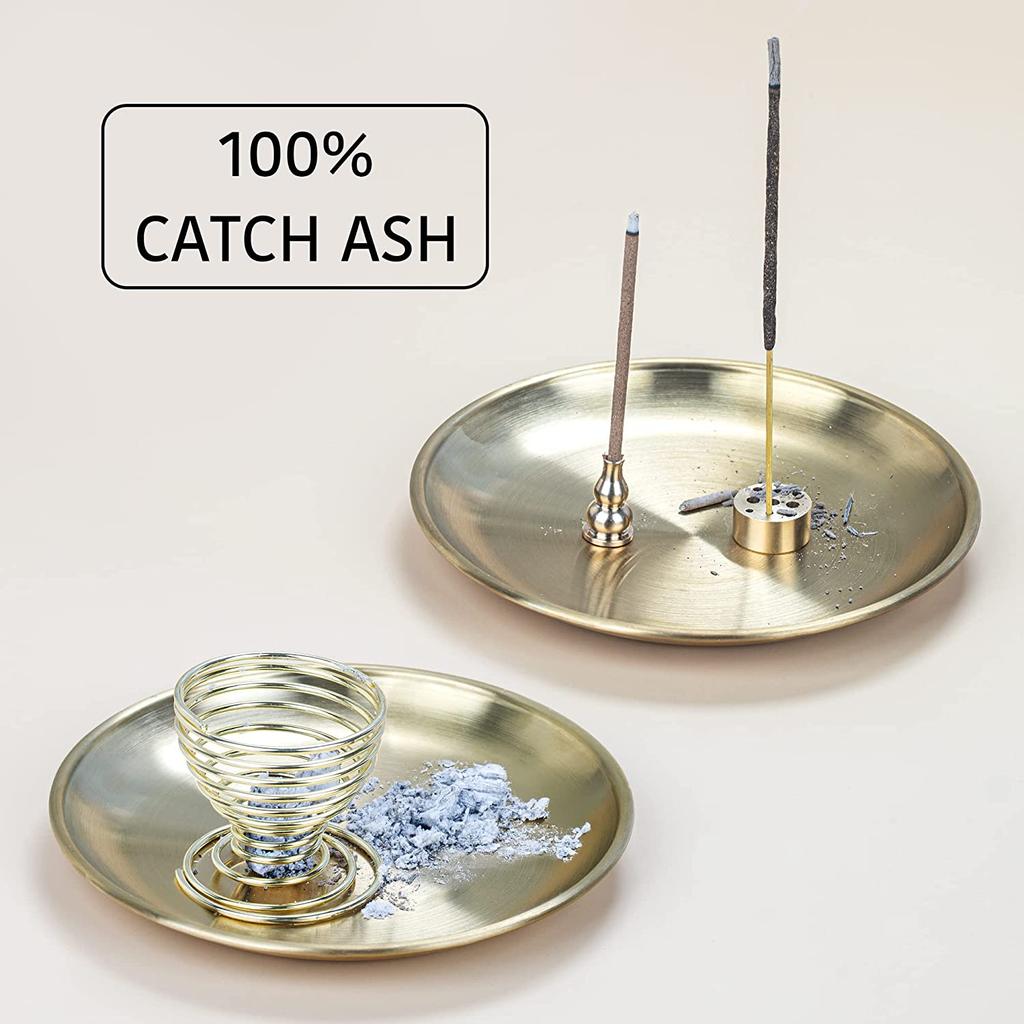 5 In 1 Metal Incense Burner Brass Incense Holder Palo Santo Holder Sage Holder Incense Tray Ash Catcher Home Decor