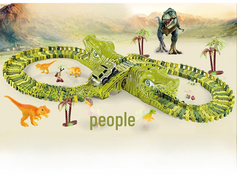 Электрическая игрушка-трековая трасса для динозавров с колесом обозрения для детей