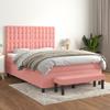 3138090 vidaXL Divan Bed with Mattress Pink 140x200 Cm Velvet