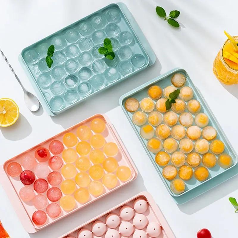 Круглый силиконовый лоток для льда, морозильная камера, легко выпускаемый ящик для консервации пудинга с желе и льдом, бар