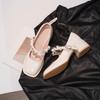 2025 New High Quality Shoes Woman Flats Elegant Shallow Mouth Pearl Decorateion Dress On Heels Beading Butterfly-knot