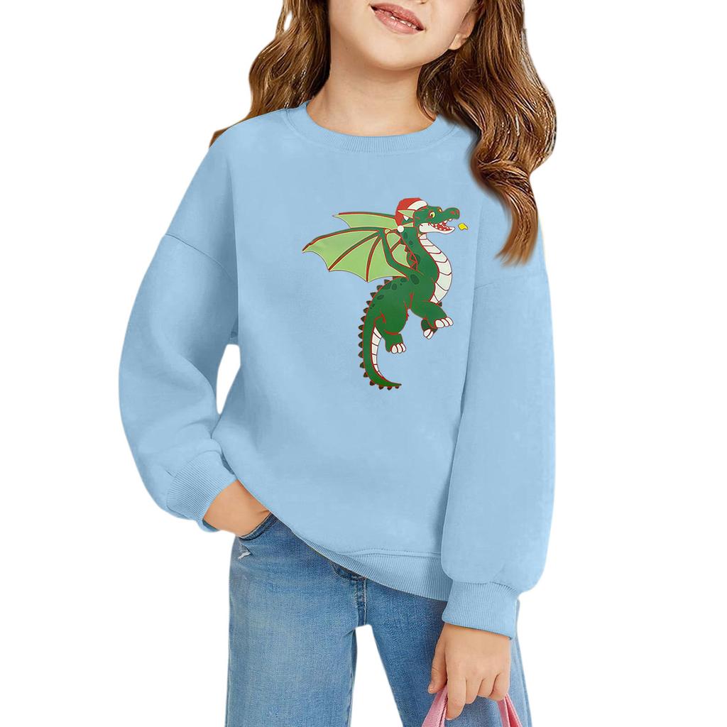 Рождественские пуловеры с круглым вырезом для девочек, детские топы с принтом