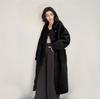 2024 новое осенне-зимнее пальто из гранулированного флиса с отворотом выше колена, длинная куртка из экологически чистого меха для женщин