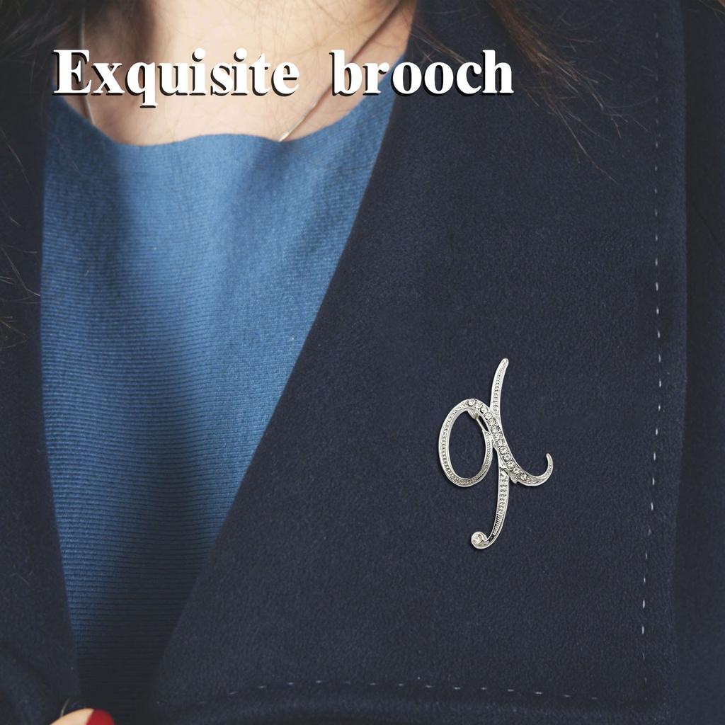 English Letter Brooch With Water Filled Diamond Alloy Chest Flower, Clothing Accessory Pin