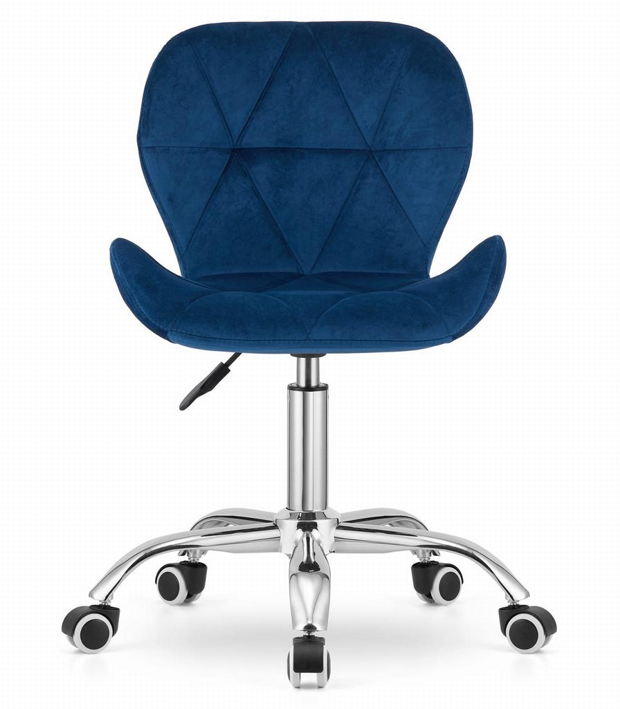 AVOLA velvet swivel chair - navy blue