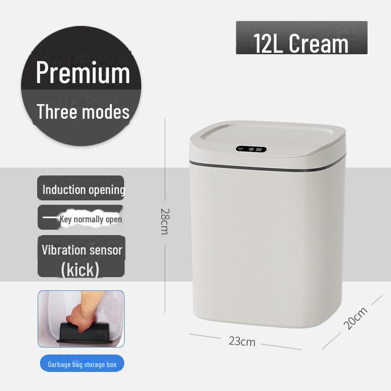 Large Capacity Smart Induction Trash Can for Kitchen and Bathroom