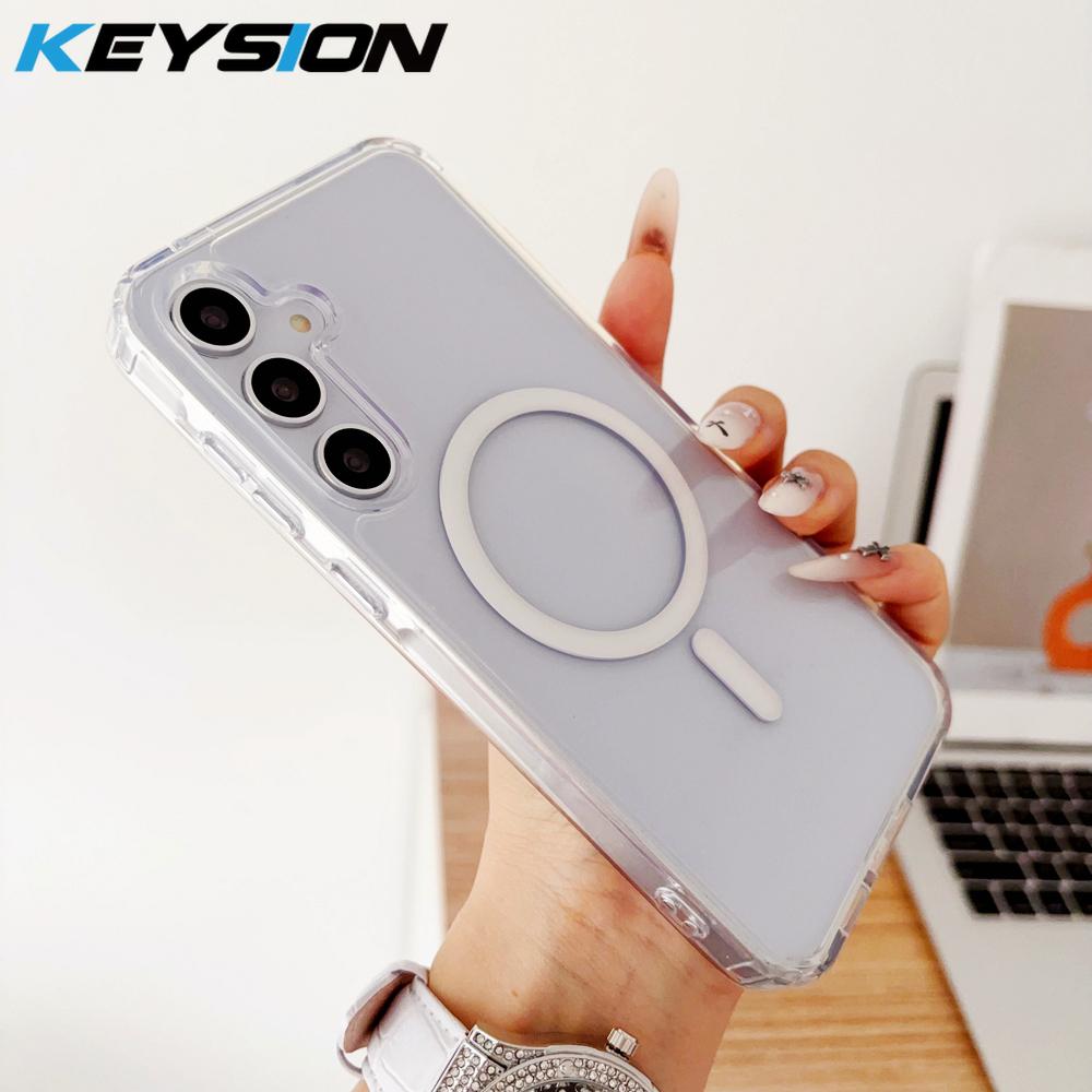 KEYSION Роскошный Магнитный Чехол для Samsung A57 5G A37 5G Мягкий ТПУ+ПК Ударопрочная Задняя Крышка Телефона для Galaxy A56 5G A36 5G