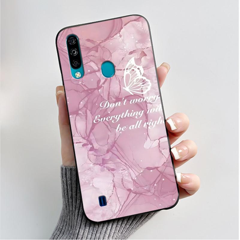 Phone Case For ZTE Blade A7 2020 Shockproof Casing Luxury Fashion Butterfly Flower Black Jelly Soft TPU Case Silicone Back Cover