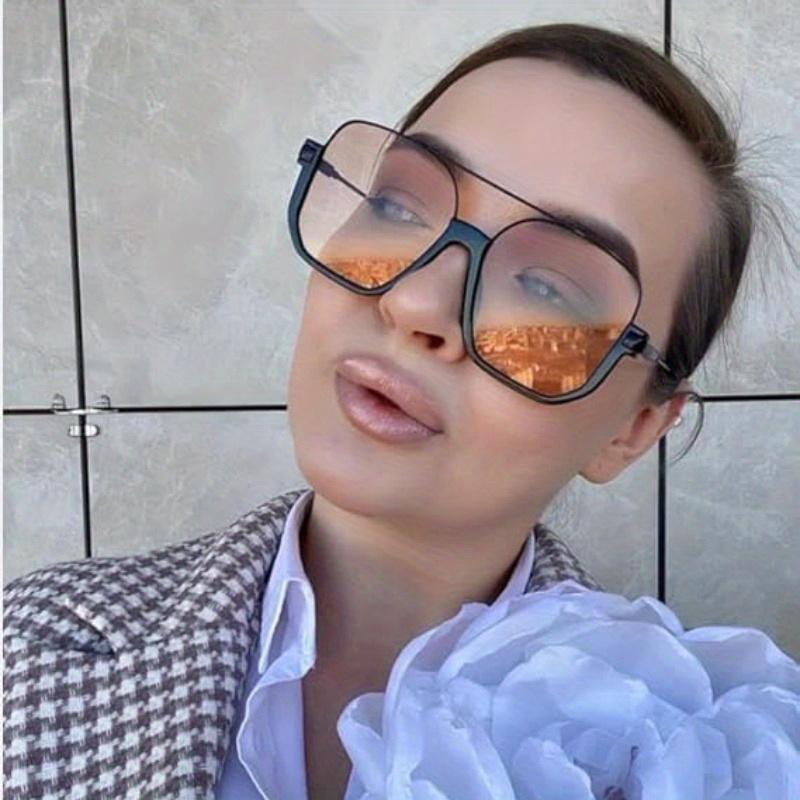 Винтажные квадратные женские модные солнцезащитные очки в полуметаллической оправе с двойным лучом, модные солнцезащитные очки для мужчин, винтажные очки для вождения, очки с океаническими линзами, оттенки