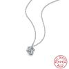 Ожерелье из серебра 1 карат S925 с инкрустацией муассанитом, простая подвеска с шестью когтями, цепочка на ключицу Источник