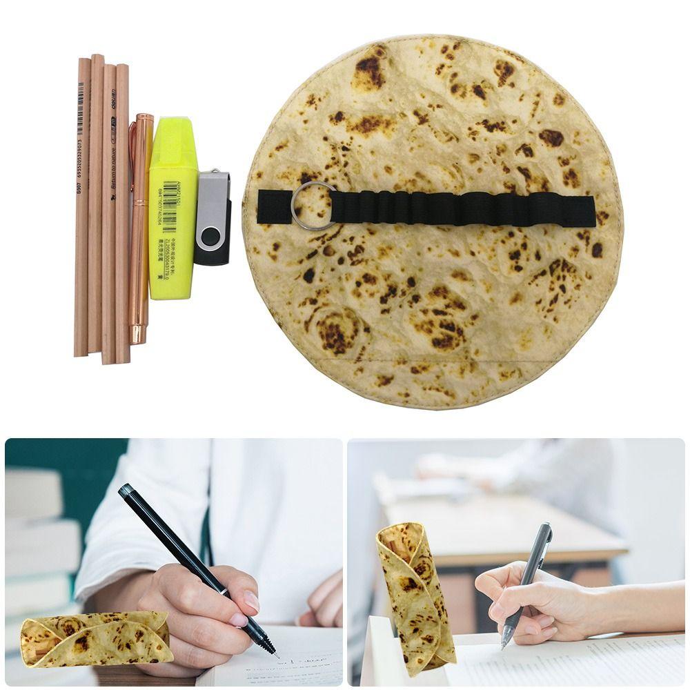 Мягкий холщовый пенал Tortilla Roll Pencil Case Funny Pencil Pouch Portable Pencil Holder Bag For Student School Suppliers Gift Pencil Bag