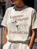 Espresso Martini Comfort Colors Short Sleeve T-Shirt | Boho Vintage Style Cocktail Shirt, Trendy Tee