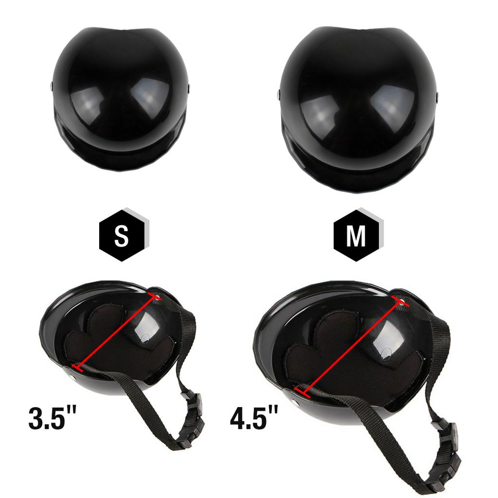 Pet Helmet Motorcycle Bike Riding Doggie Cap Black for Small Dogs Puppy