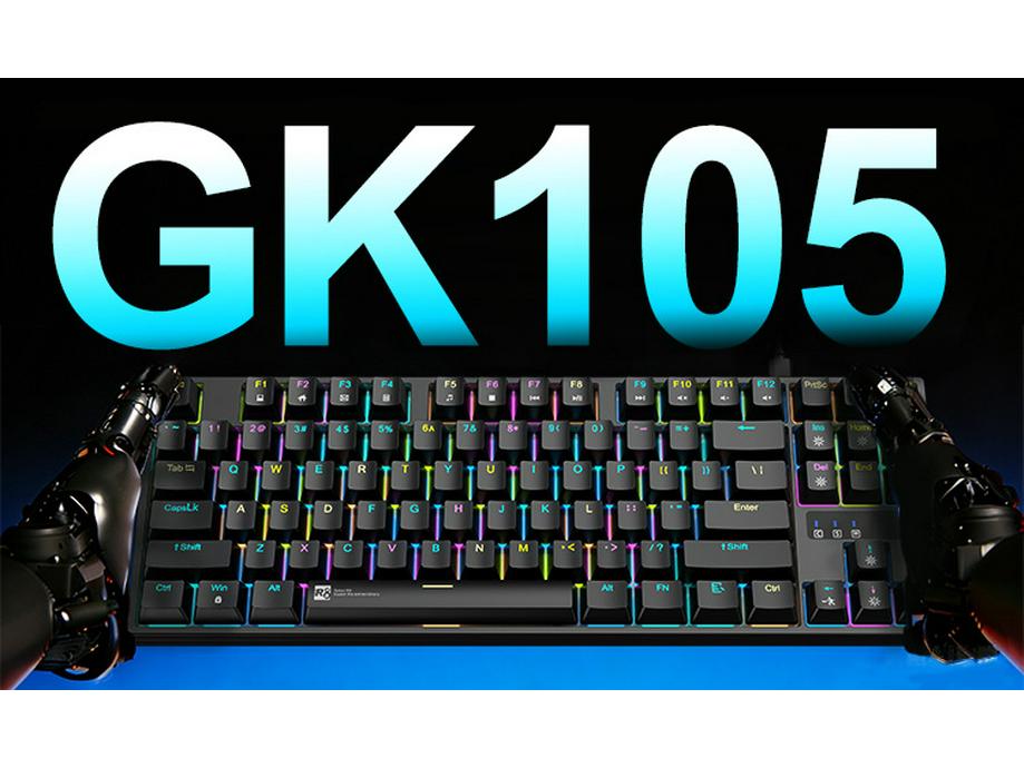 GK105 87-клавишная проводная механическая клавиатура, ARGB подсветка, Красный переключатель, Анти-гостинг, Универсальная для геймеров и ноутбуков.