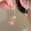 Charming Pink Fairy Tomato Tassel Earrings for Women