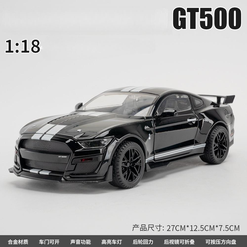 1:18 Шелби GT500 Сплав Спортивный Автомобиль Модель Литье под Давлением Металл Гоночный Автомобиль Транспортные Средства Модель Симуляция Звук Свет Детские Подарки