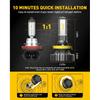 AUXITO H11 H8 H9 LED Bulbs, 400% Brighter, 6500K White Fanless Lights, Plug And Play Halogen Bulb Replacement H8 Fog Light, Pack Of 2
