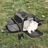 Portable Feline Travel Bag Multi-Entry Expandable Pet Carrier Mesh Pet Travel Carrier Easy to Clean Included Tether for Outdoor